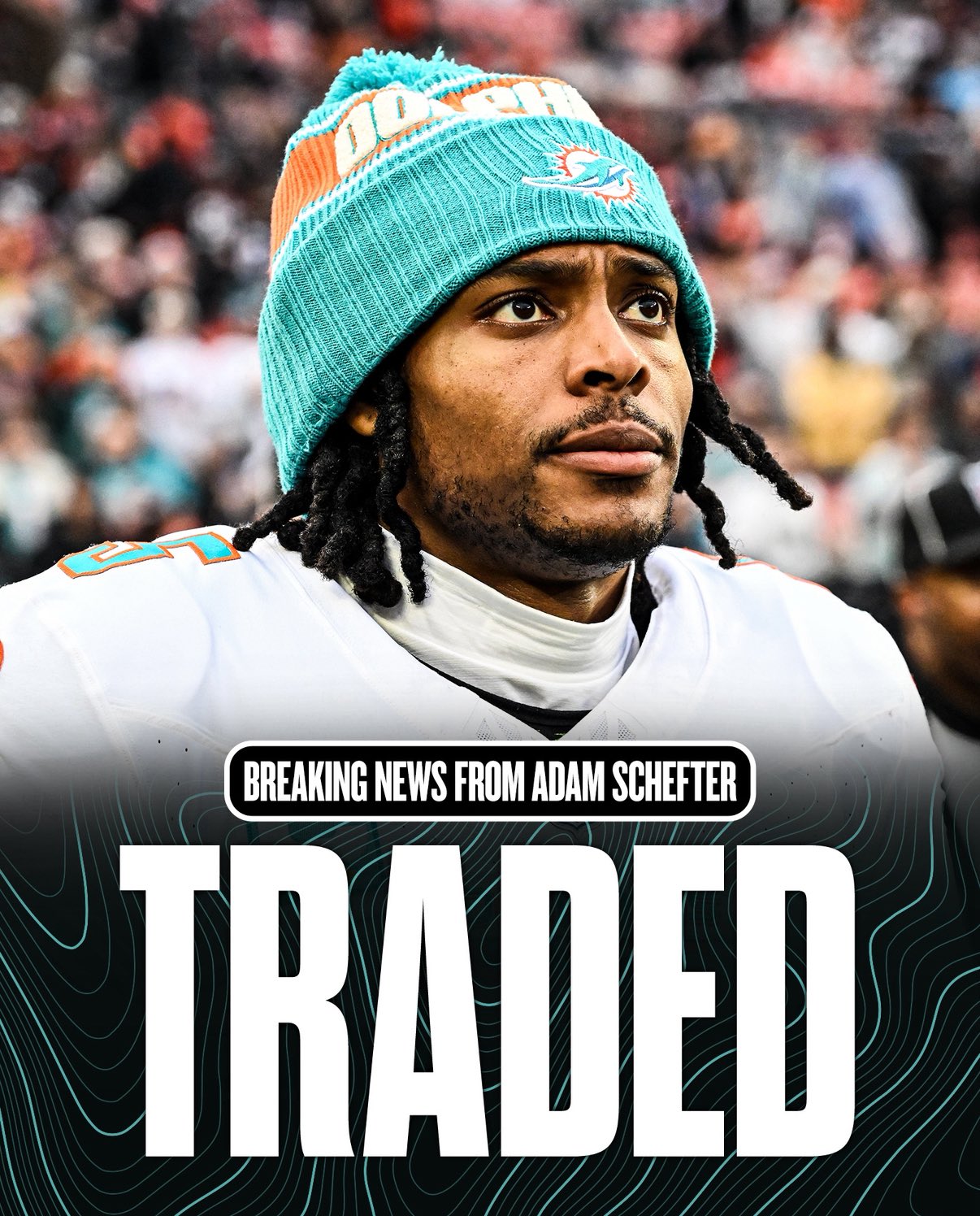 海豚将7届职业碗角卫杰伦·拉姆塞交易至钢人，球员社媒已确认